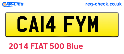 CA14FYM are the vehicle registration plates.