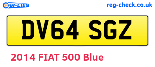 DV64SGZ are the vehicle registration plates.