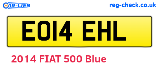EO14EHL are the vehicle registration plates.