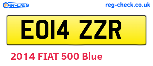 EO14ZZR are the vehicle registration plates.