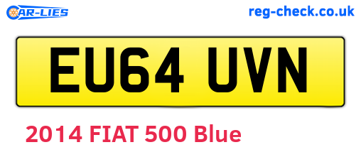 EU64UVN are the vehicle registration plates.