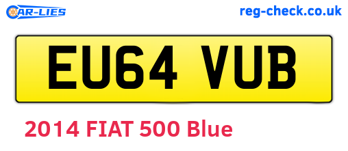 EU64VUB are the vehicle registration plates.