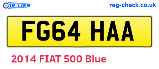 FG64HAA are the vehicle registration plates.