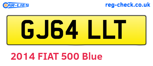 GJ64LLT are the vehicle registration plates.