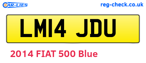 LM14JDU are the vehicle registration plates.