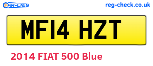 MF14HZT are the vehicle registration plates.