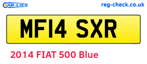 MF14SXR are the vehicle registration plates.