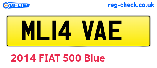 ML14VAE are the vehicle registration plates.