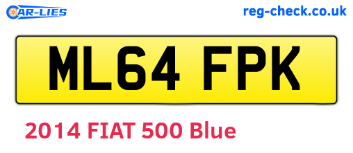 ML64FPK are the vehicle registration plates.