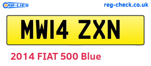MW14ZXN are the vehicle registration plates.