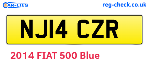 NJ14CZR are the vehicle registration plates.