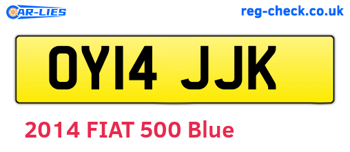 OY14JJK are the vehicle registration plates.