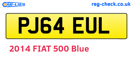PJ64EUL are the vehicle registration plates.