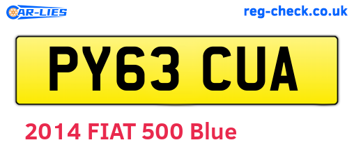 PY63CUA are the vehicle registration plates.