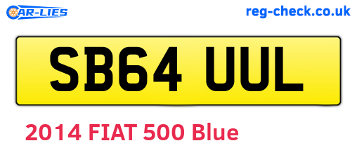 SB64UUL are the vehicle registration plates.