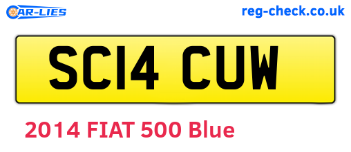 SC14CUW are the vehicle registration plates.
