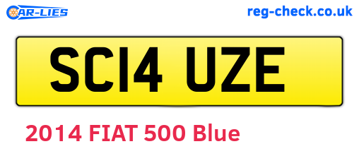SC14UZE are the vehicle registration plates.