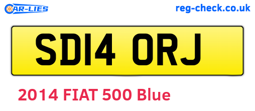 SD14ORJ are the vehicle registration plates.