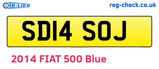 SD14SOJ are the vehicle registration plates.