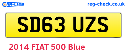 SD63UZS are the vehicle registration plates.