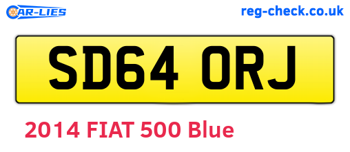 SD64ORJ are the vehicle registration plates.