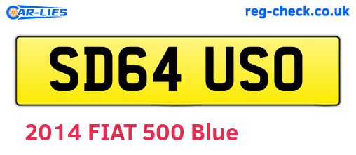 SD64USO are the vehicle registration plates.