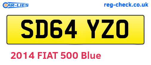 SD64YZO are the vehicle registration plates.