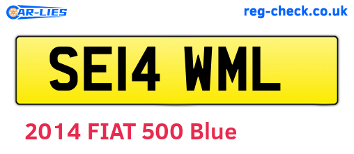 SE14WML are the vehicle registration plates.