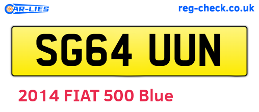 SG64UUN are the vehicle registration plates.