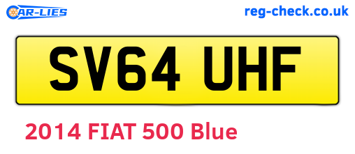 SV64UHF are the vehicle registration plates.