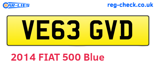 VE63GVD are the vehicle registration plates.