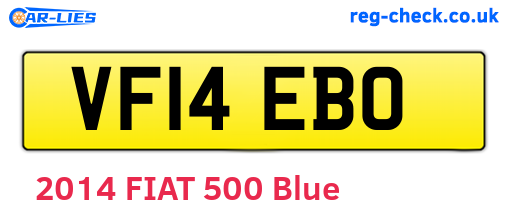 VF14EBO are the vehicle registration plates.