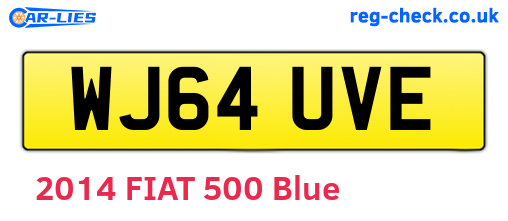 WJ64UVE are the vehicle registration plates.