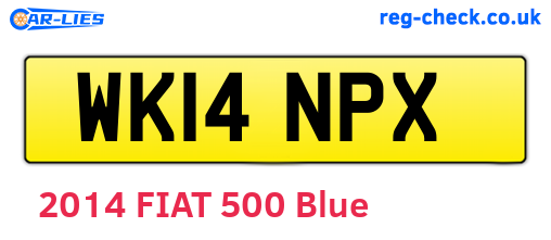WK14NPX are the vehicle registration plates.