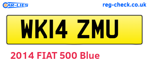 WK14ZMU are the vehicle registration plates.