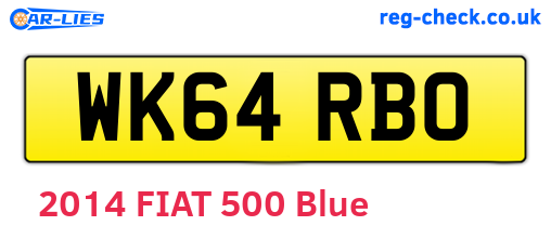 WK64RBO are the vehicle registration plates.