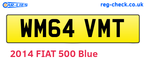 WM64VMT are the vehicle registration plates.