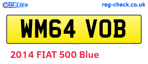 WM64VOB are the vehicle registration plates.