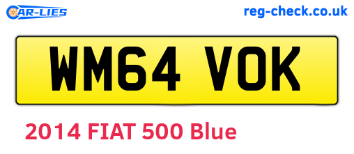 WM64VOK are the vehicle registration plates.
