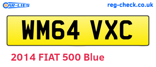 WM64VXC are the vehicle registration plates.
