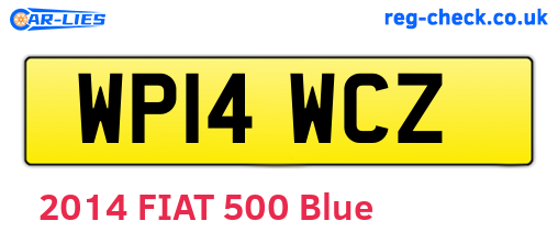 WP14WCZ are the vehicle registration plates.