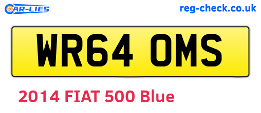 WR64OMS are the vehicle registration plates.