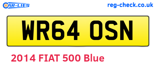 WR64OSN are the vehicle registration plates.