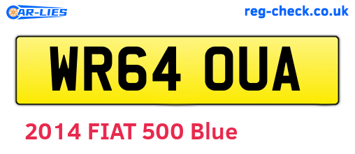 WR64OUA are the vehicle registration plates.