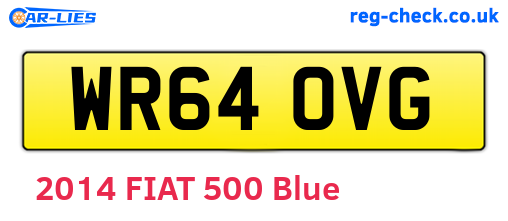 WR64OVG are the vehicle registration plates.
