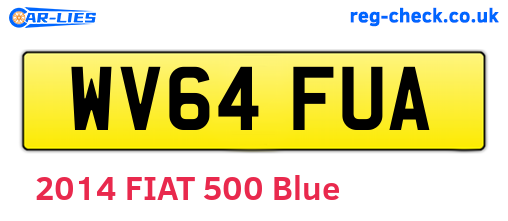 WV64FUA are the vehicle registration plates.