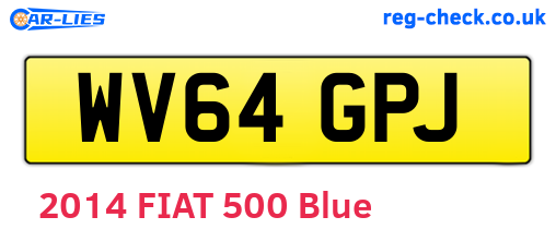 WV64GPJ are the vehicle registration plates.