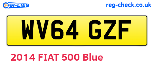 WV64GZF are the vehicle registration plates.