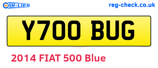 Y700BUG are the vehicle registration plates.