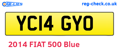 YC14GYO are the vehicle registration plates.